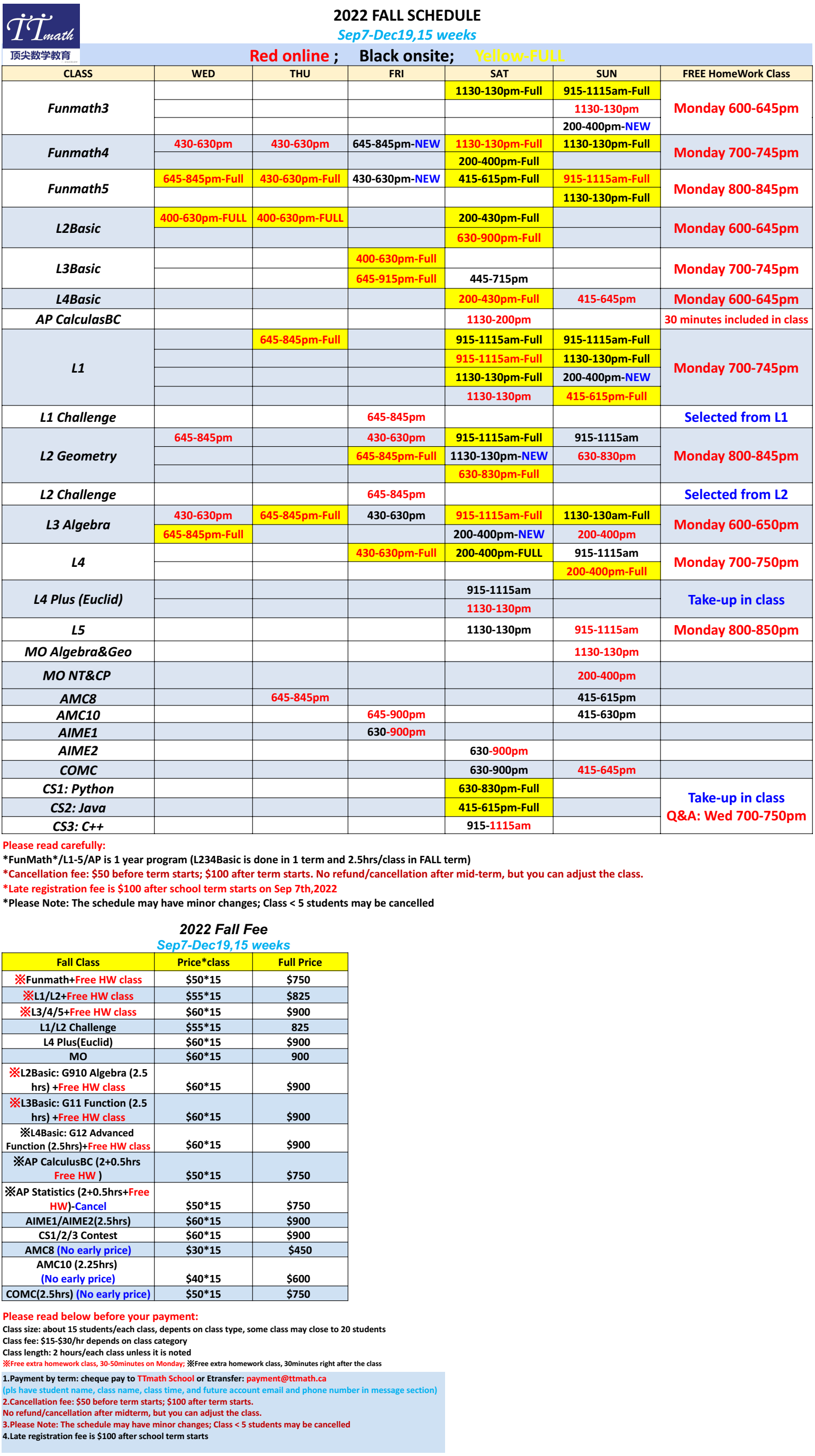 TTMath - Curriculum